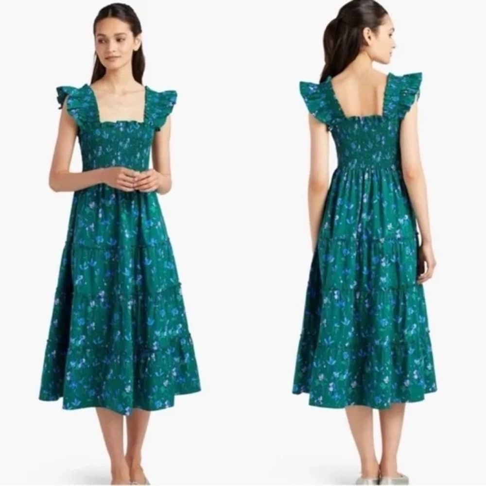 Hill House Home Ellie Nap Dress - Green Rocket Pattern. Size XXL